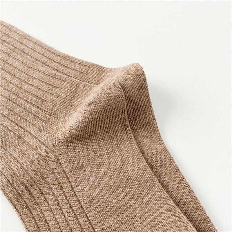 Women Ribbed Knitting Cotton Long Socks Autumn Winter Warm Fashion Solid Color Casual Breathable Knee High Stockings