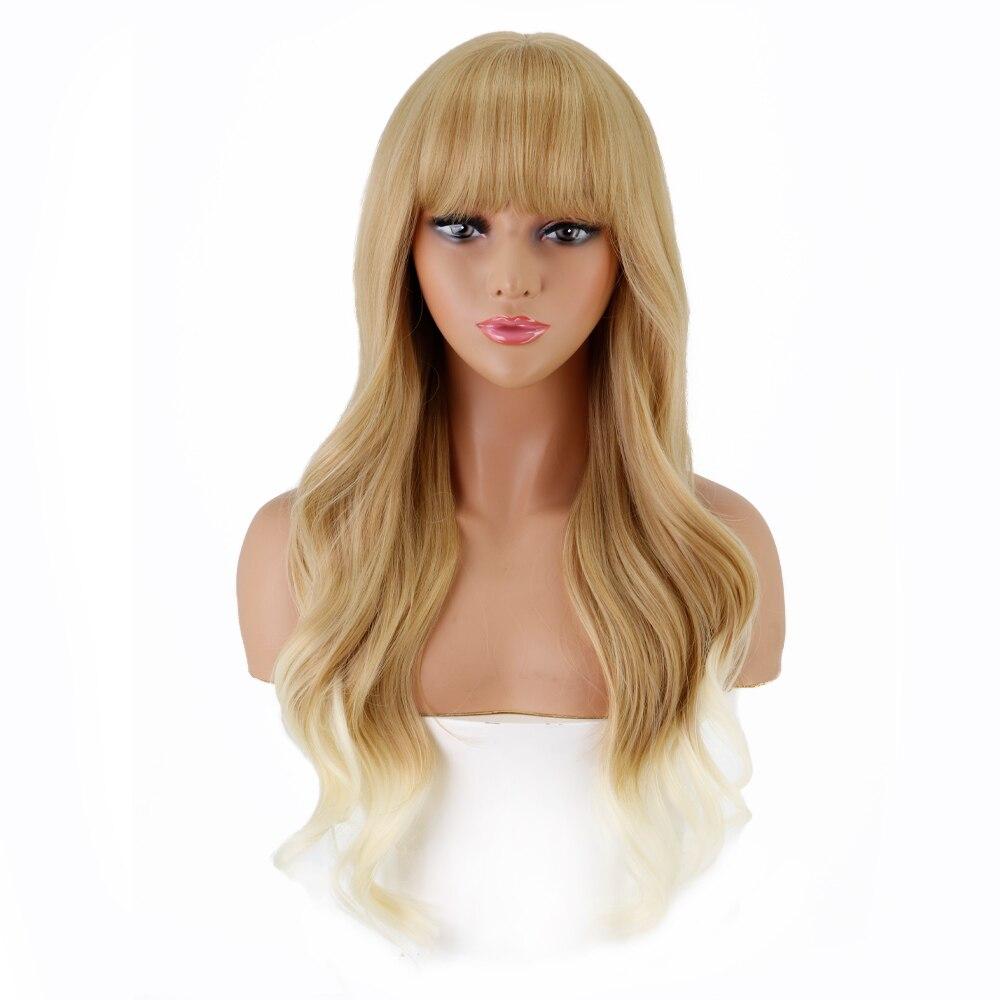 

Женский длинный волнистый парик MERISIHAIR с челкой, омбре, винно-красный, синтетический парик из высокотемпературного волокна для женщин, вечерние, повседневная одежда 24inches&CN