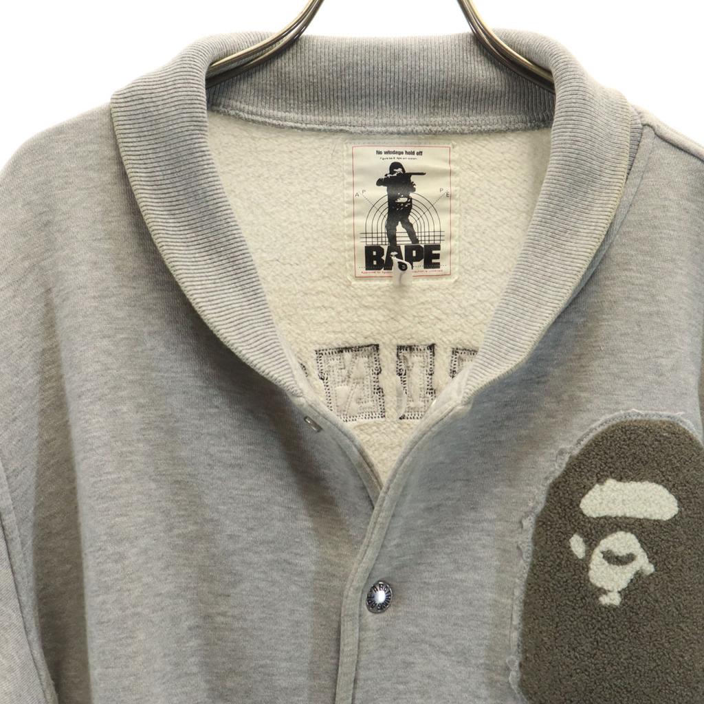 A BATHING APE made in Japan sweat Stajan M gray Back brushed Men's Used
