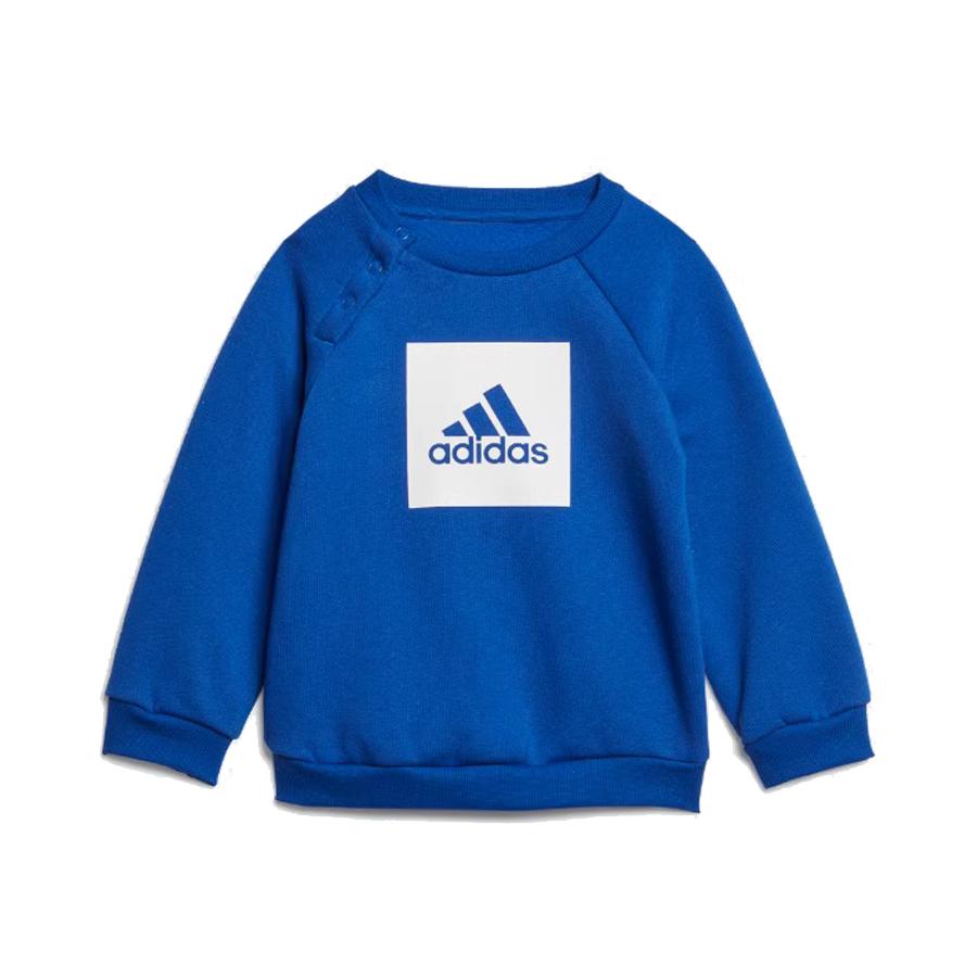 adidas Crawlers Fleece Lined, Warm And Comfortable, Round Neck With Logo Print Royal Blue/White/Medium Heather Gray GD3928