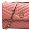 Tory Burch Kira Metal Logo Chain Houndstooth Quilted Lambskin Crossbody Bag Large Women Bags Coral 58465-238