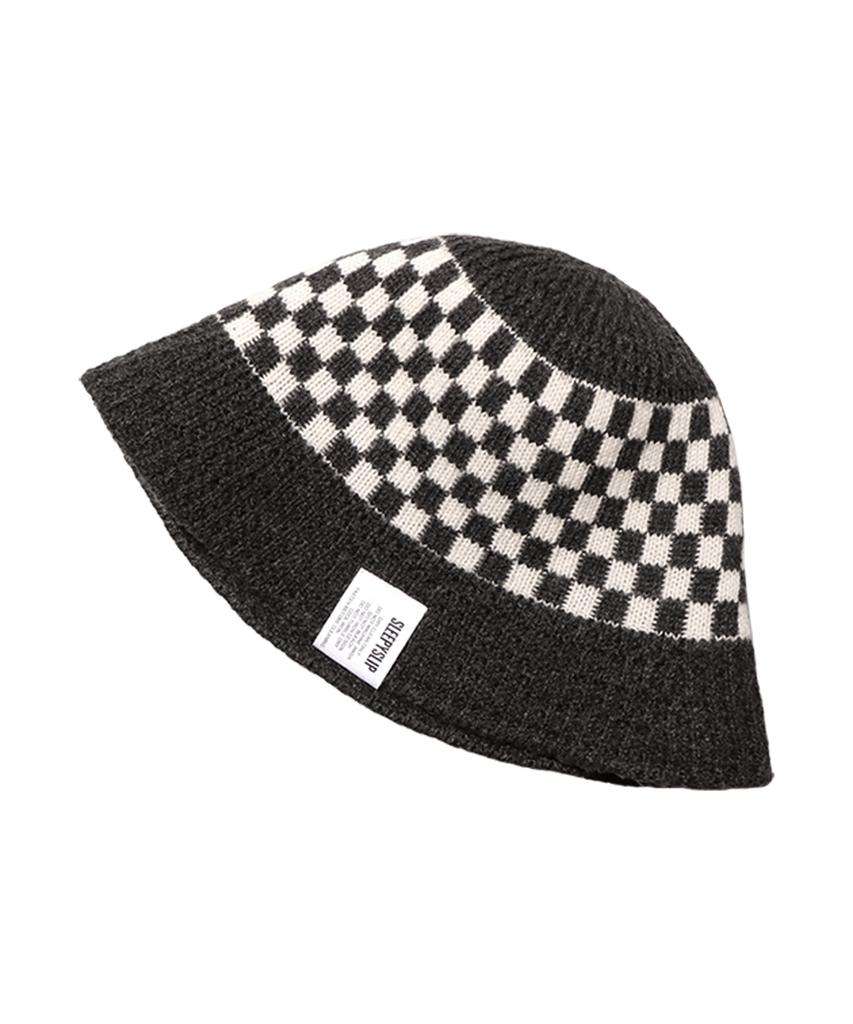 Seullipiseullib Chessboard Charcoal Bucket Hat