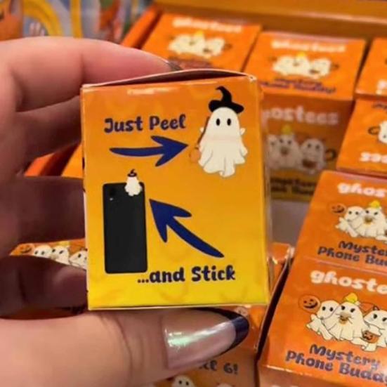 Halloween Ghost Phone Buddy Mini Ghost Figures Adhesive Phone Accessory Cute Stick-On Ghost Phone Topper for Smartphone Desk Decor