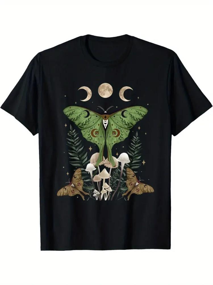 

Fairy Grunge Fairycore Aesthetic Goth Luna Moth Mushroom Men s T-Shirt 3XL