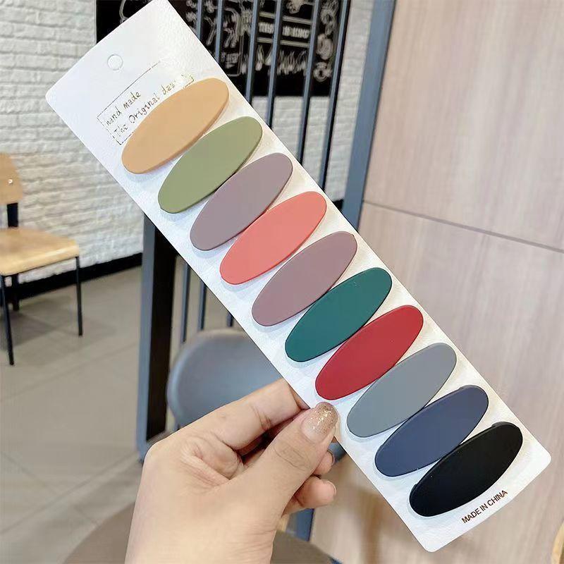 10pcs 5-6cm Candy Color Geometric Waterdrop Square Ornament Hair Clips Women Girls Sweet Hairpins Kids Korean Hair Accessories