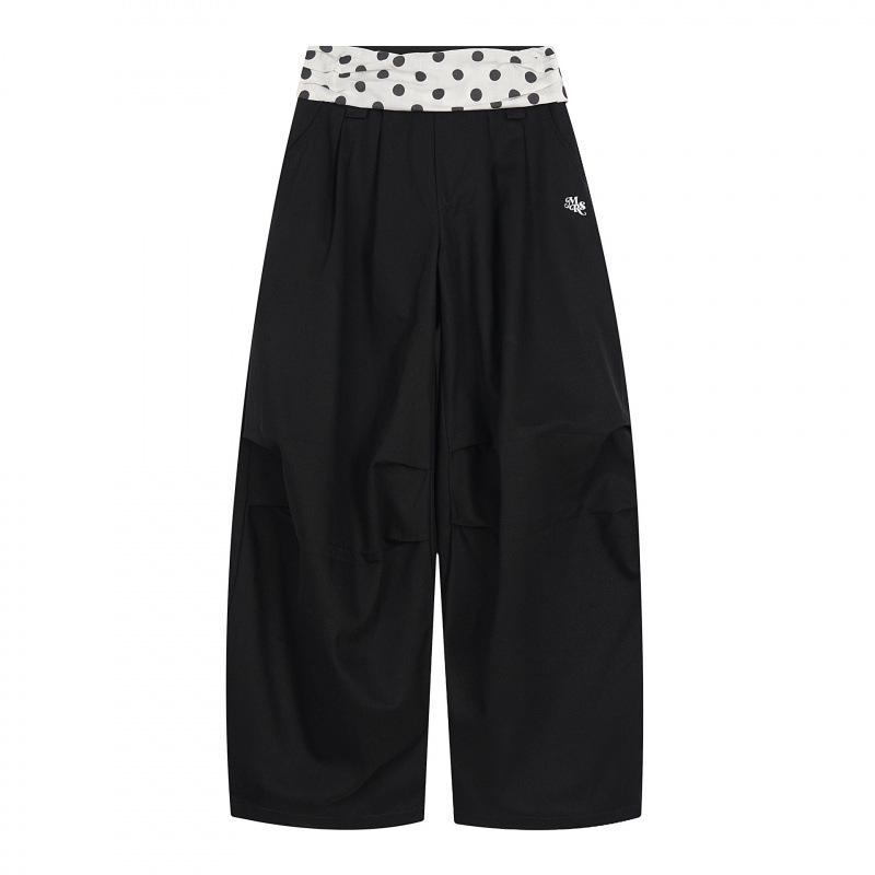 Guan Qu Women's Spring Retro Wide-Leg Casual Pants