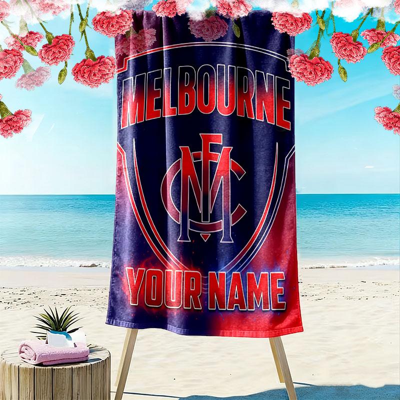 Custom Melbourne Fc Print Beach Towel, Large Soft Quick Dry Towel for Beach Camping Swimming