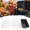 Fryer Accessories Set Grill Rack with Skewer Liners Silicone Brush Food Tong Fryer Cake Pan Stainless Steel Pan Easy To Clean