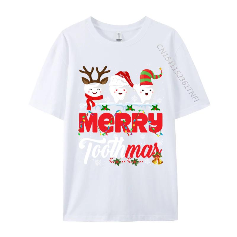 Merry Toothmas Cute Christmas Light Santa Elf Reindeer Tshirt Unisex No Days Off Funny 100 Cotton Round Neck Unisexs T Shirt S