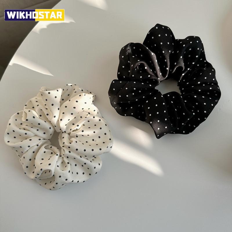 2 Stück Elegante Haargummis Damen Minimalistisch Simulationsseide Haargummis Wellenpunkt Elastische Haarschleife Pferdeschwanz Haaraccessoires