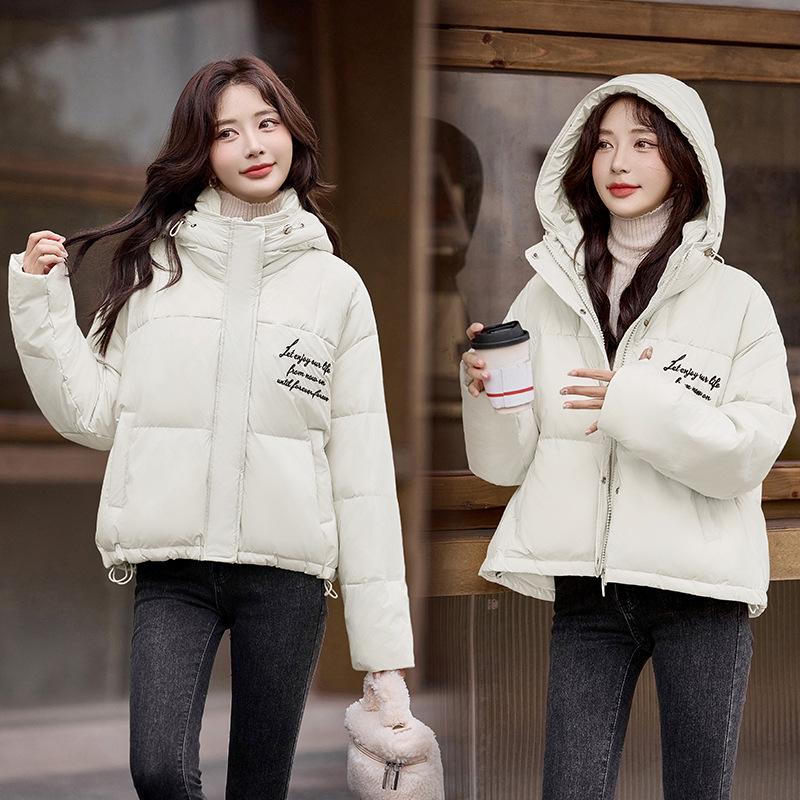 

Женская пуховая куртка с капюшоном - Толстая, теплая, на пуху белой утки, зимняя верхняя одежда L (110-120 Jin) белый