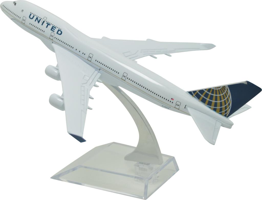 TANG DYNASTY 16cm United Airlines B747 Alloy Airplane Model Toy 1/400
