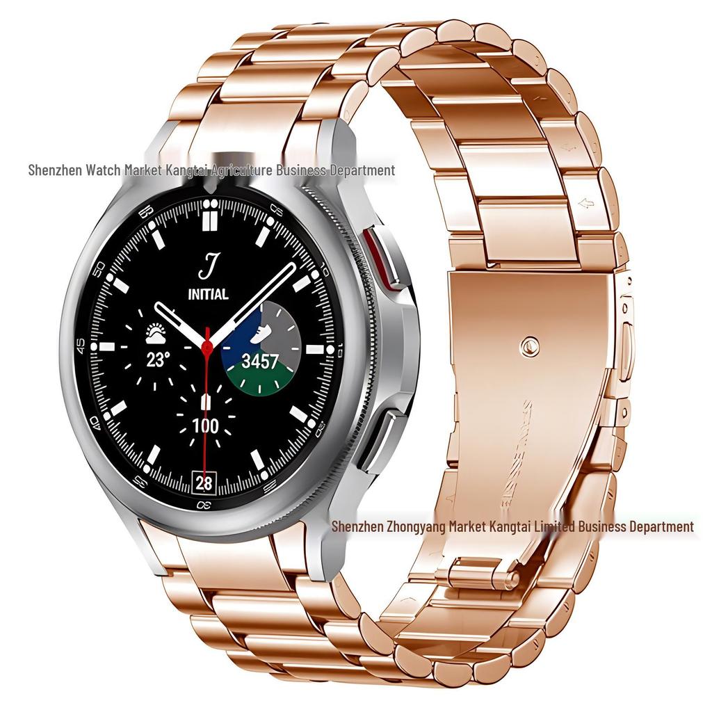 Compatible Stainless Steel Band for Samsung Galaxy Watch 7/6 Classic – Three-Bead Integrated Design