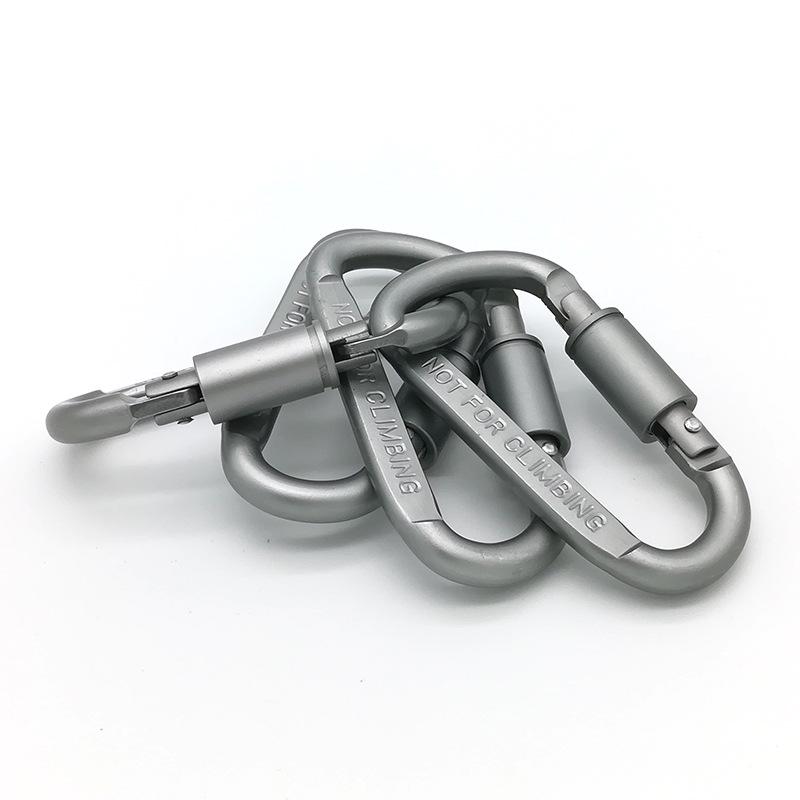 Metal D-Ring Carabiner Locking Buckle with Key Hook - Backpack Accessory and EDC Gear