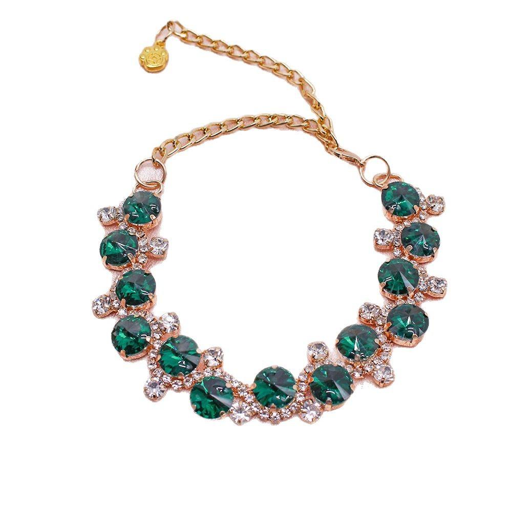 Dog Cat Collar Gold Chain Necklace Stainless Steel Adjustable Color Diamonds Collar for Small Medium Pets Cats Dogs Kitten Puppy