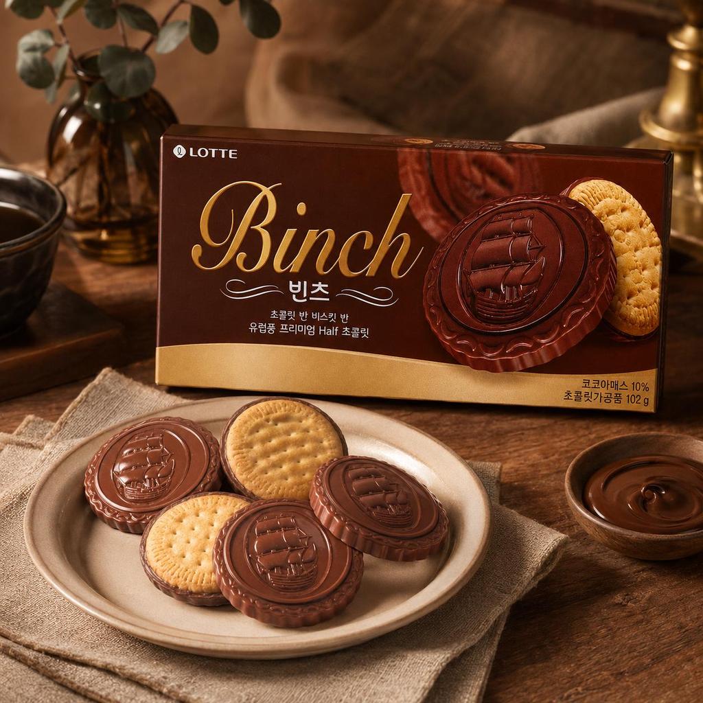 Lotte Binch Compound Chocolate Biscuits 102g