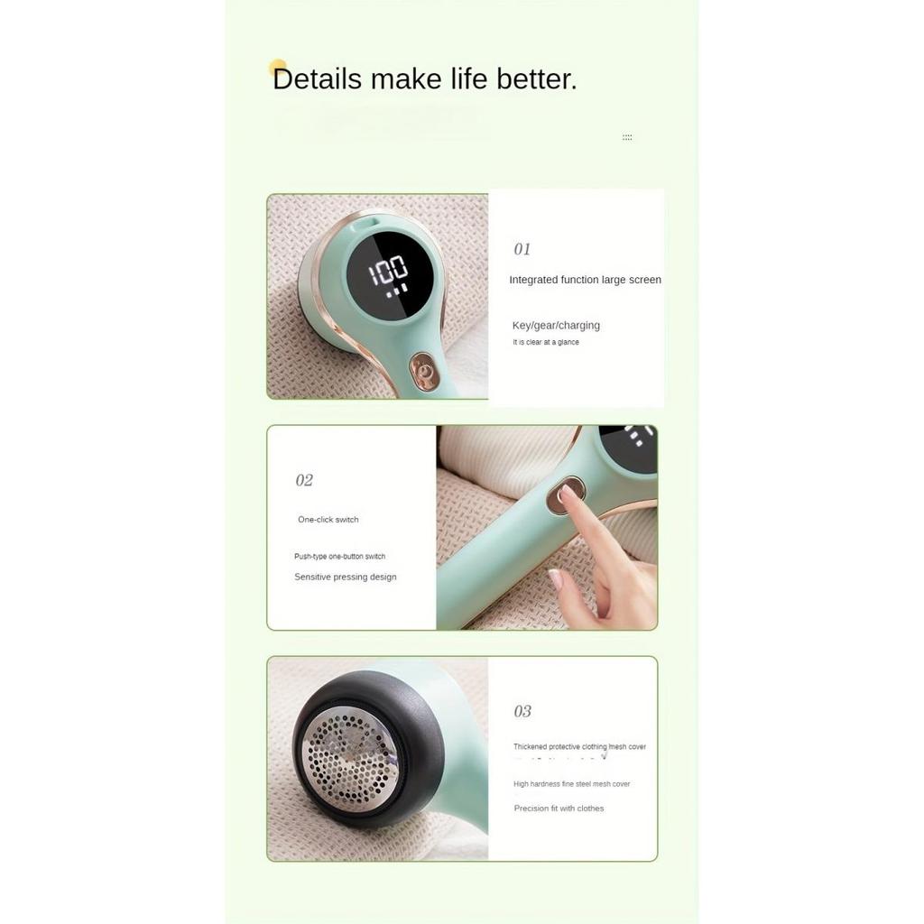 1pc, USB Rechargeable Fabric Shaver and Lint Remover - Portable and Powerful for Clothes, Bedding, and Furniture