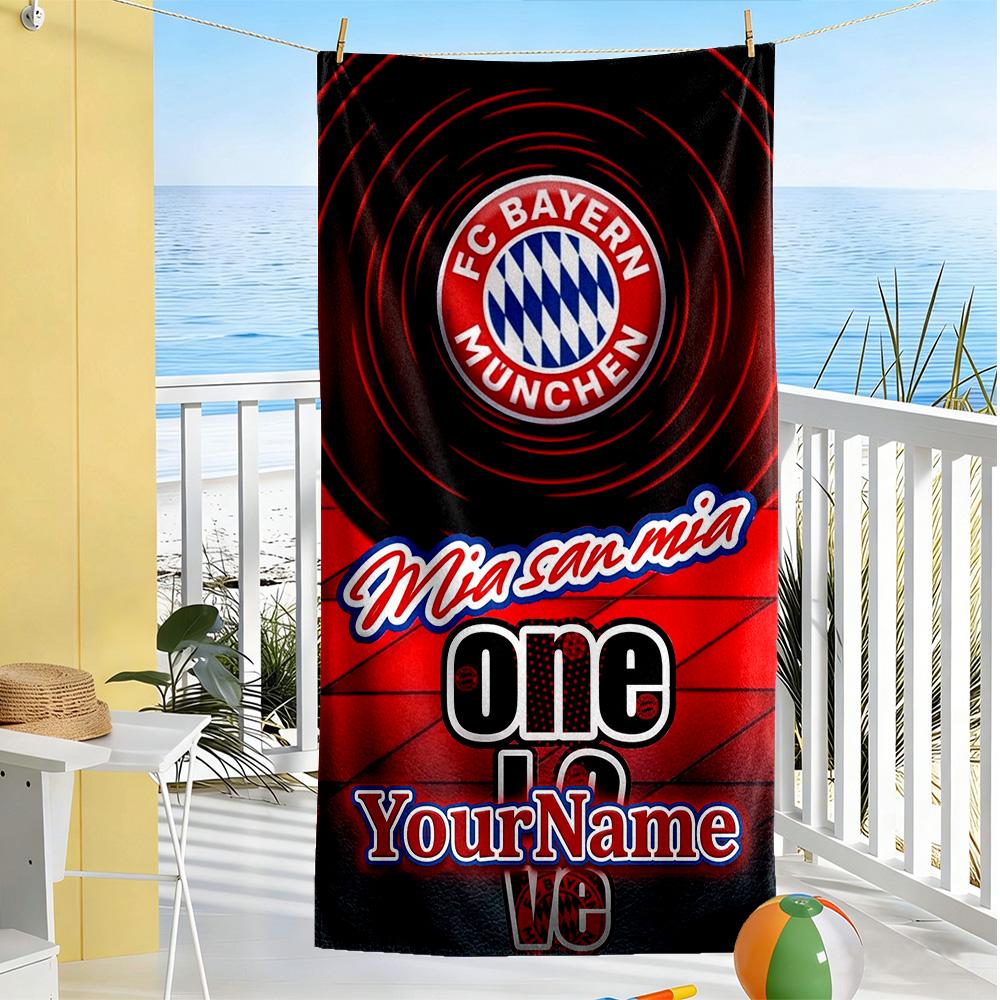Bayern Munich Customizable Name Beach Towel Quick-Dry Soft Microfiber Suitable for Swimming Gym Camping Yoga Vacation