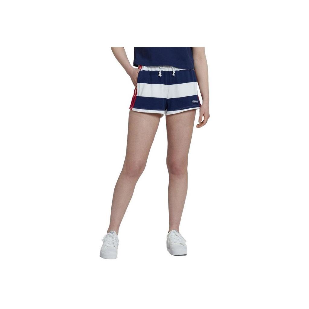 Adidas Originals Colorblock Drawstring Loose Casual Shorts Women Bottoms Purple White HL6559