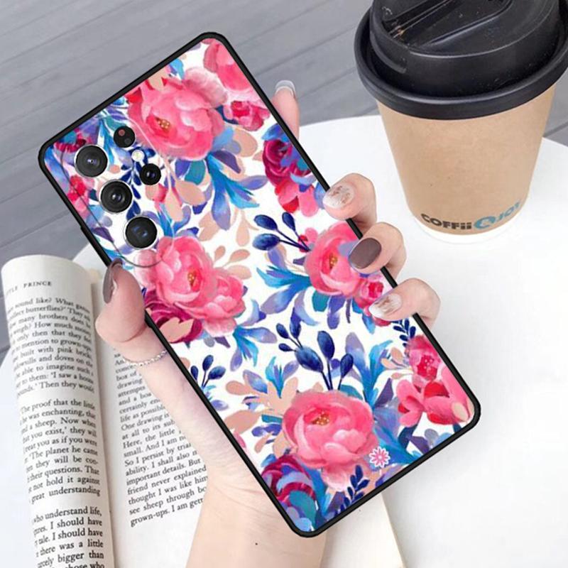 Watercolor flower phone case Cover For Samsung Galaxy S24 S25 Ultra S21 S22 Ultra S10E Note 10 Plus Note 20 FE S23
