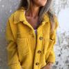 New Fall Single-Button Lapel Puffer Jacket with Faux Fur