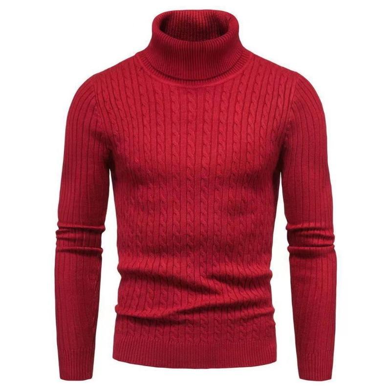Men’s Slim Fit Mock Neck Pullover Knit Sweater