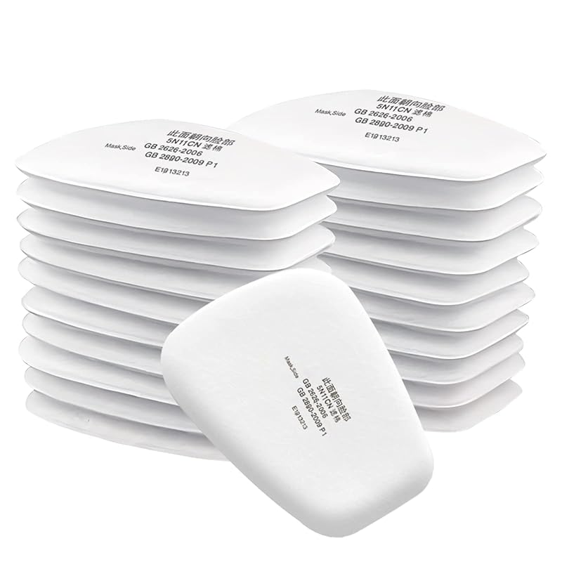50PCS 5N11 Respirator Filter Cotton, Replacement Particulate Filter Cotton for 6200, 6502, 7502, 6800, and FF402 Series Respirator Mask, Respirator 20