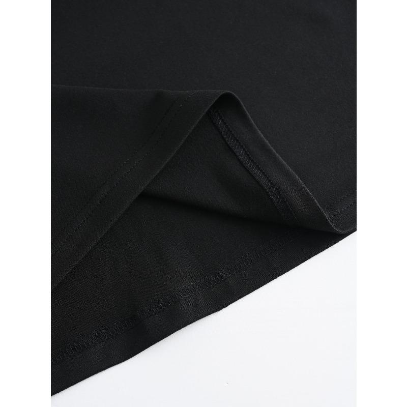 European Size Black T Shirt Living My Blessed Life Leopard Print Graphic Casual Wear for Women