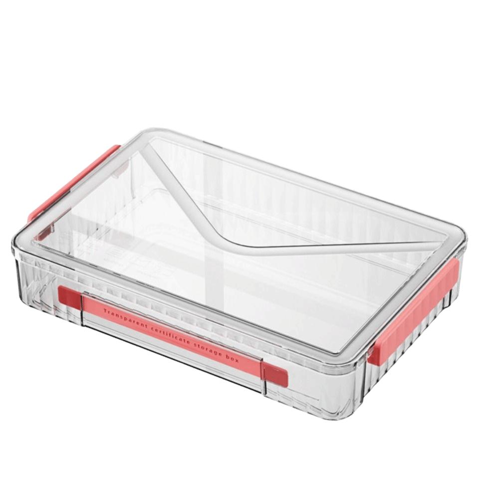 Transparent Desktop Paper Storage Box Dust Proof Card Holder Case File Document Organizer  Contract