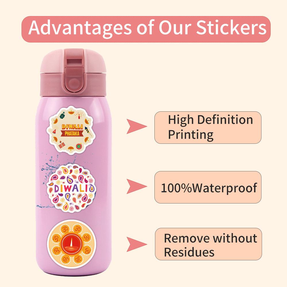 55 New Happy Diwali Graffiti Stickers Decorate Suitcase Laptop Mobile Phone Stickers