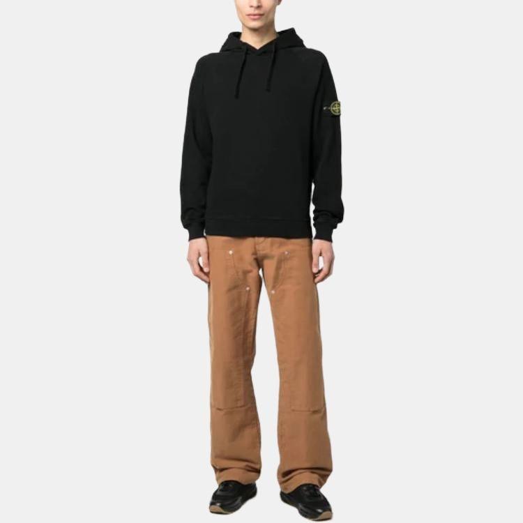 STONE ISLAND Logo Patch Hoodie 'Black' Men's 781562160-V0029