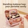 Vertical Style Skincare Storage Bag Solid Color Cosmetic Organizer Women Makeup Bag  Bathroom