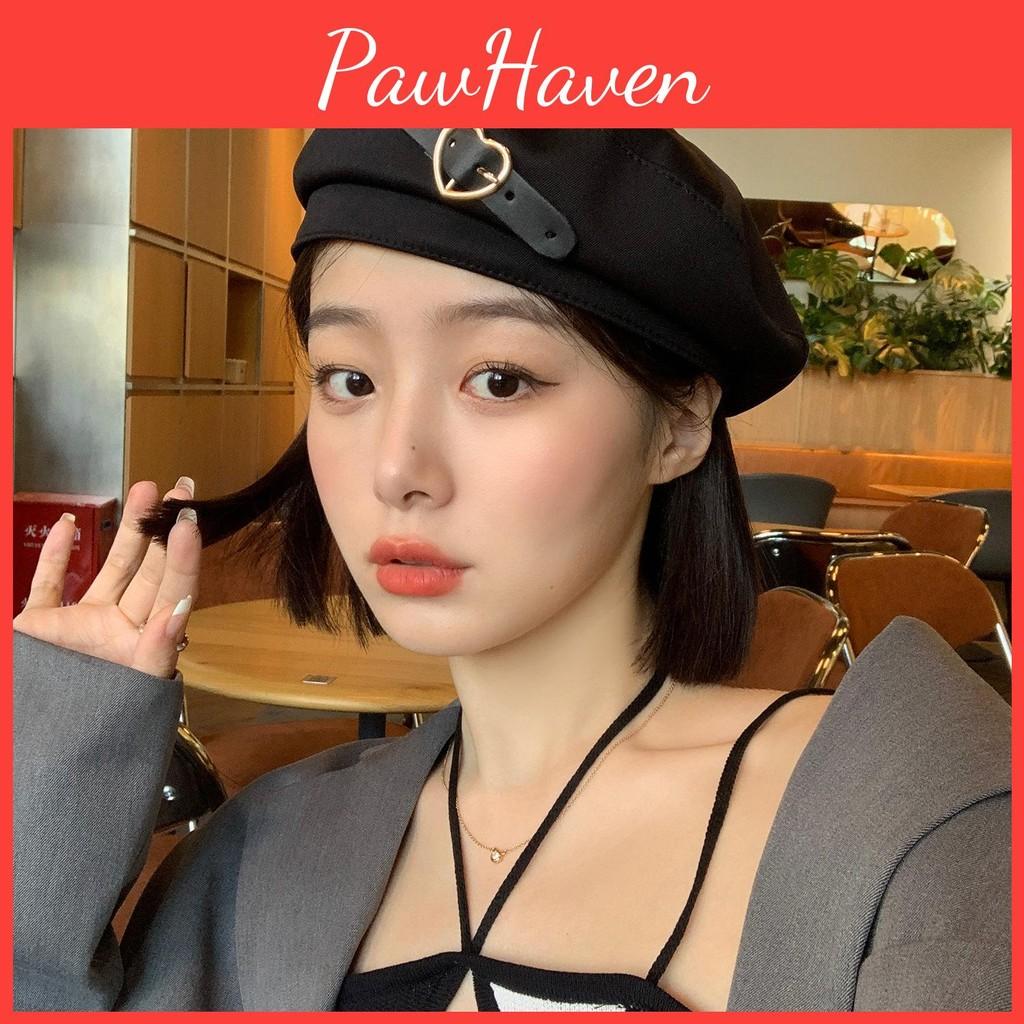Womens Vintage Summer Face Slimming Artist Beret Lightweight Designer Black