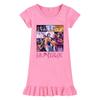 M1250 Kids Girls Kpop Rumi Zoey Mira Print Short Sleeves Ruffle Dress