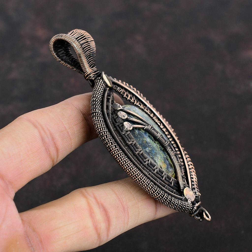 Kyanite Pendant Copper Wire Wrapped Pendant Handmade Kyanite Jewelry Gemstone Pendant Copper Wire Wrap Jewelry Wedding Gift Unique Pendants