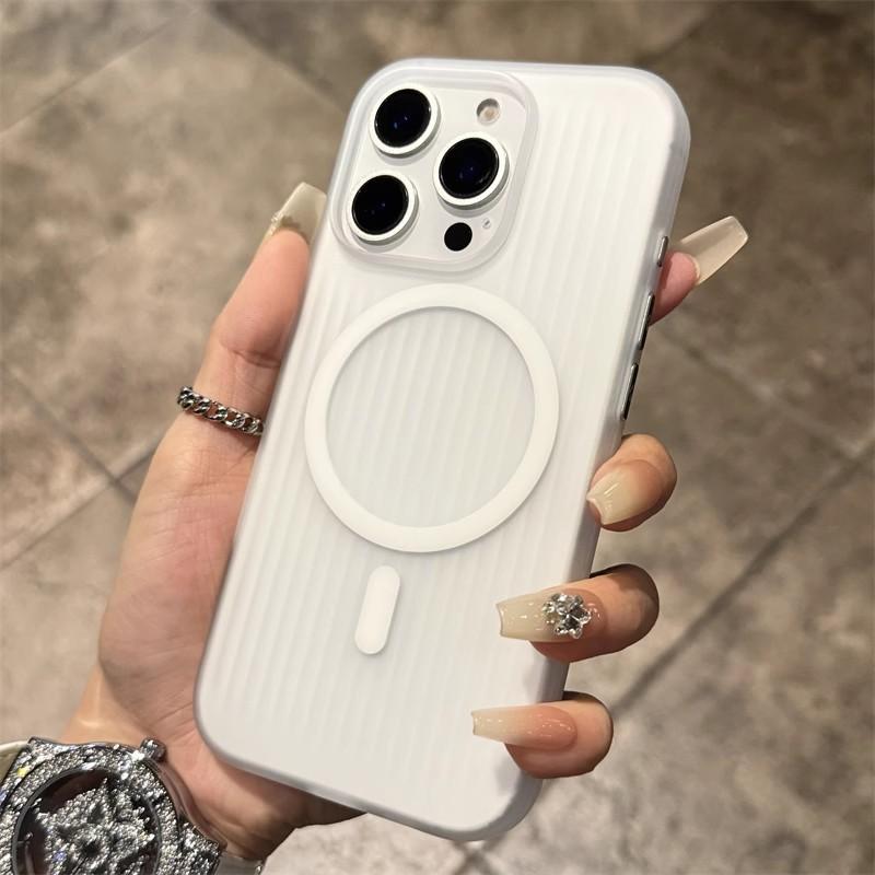Advanced Corrugated Magnetic Suction Suitable for Apple 16proMax Mobile Phone Case Matte IPhone 15 Fall Protection Case 14