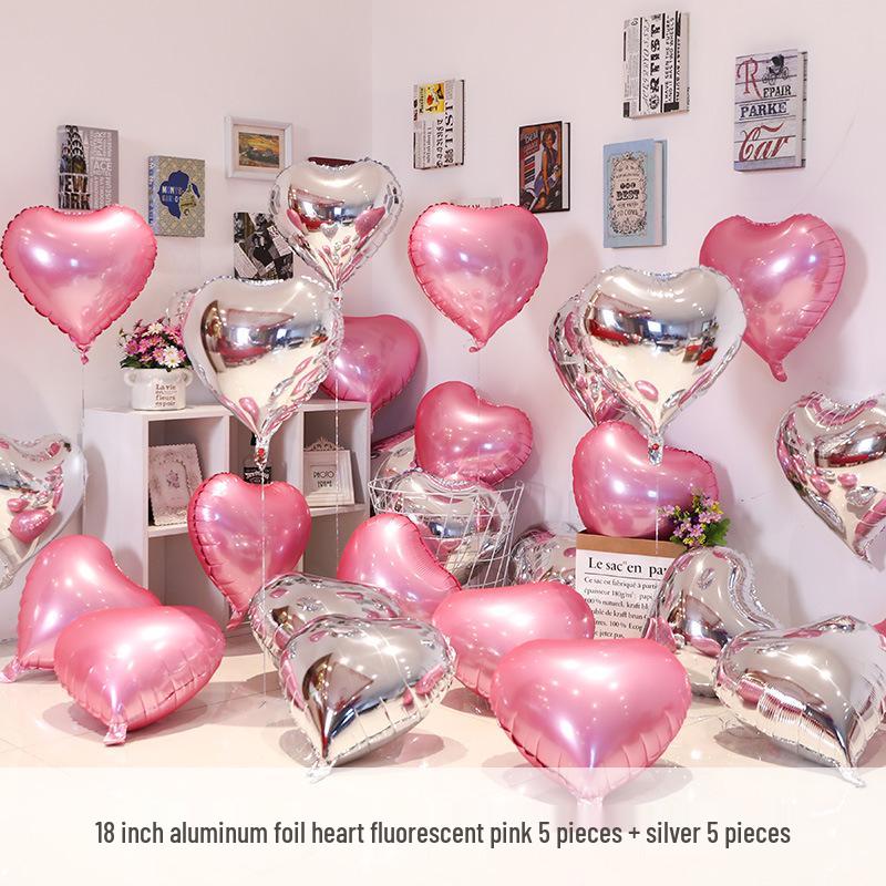 Heart-Shaped Aluminum Helium Balloon for Weddings, Engagements, and Birthday Decorations