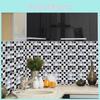 Eleganti 10 Pezzi Adesivi per Piastrelle da Cucina Con Motivo a Mosaico Per Arredamento Domestico di Stile