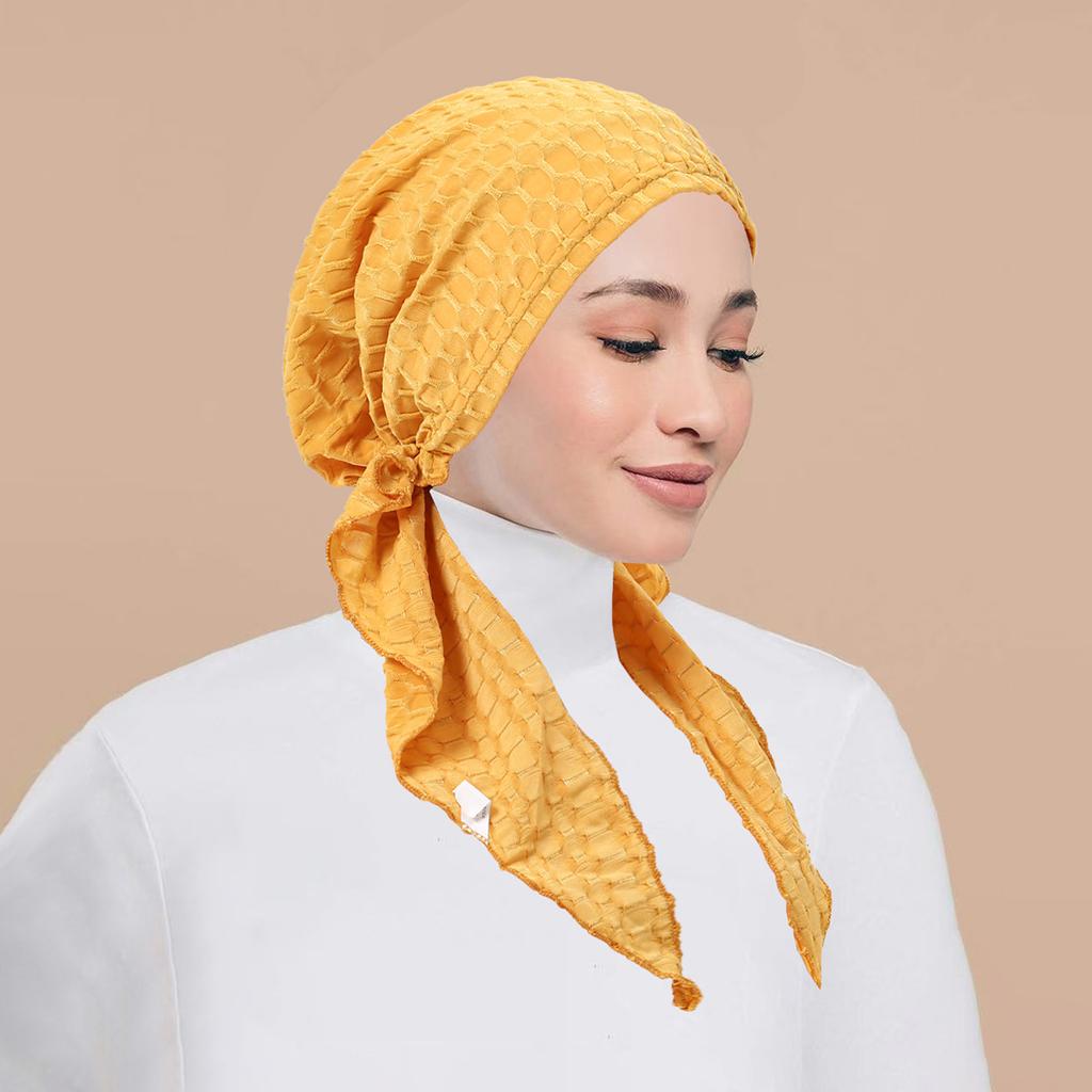 New Muslim Inner Hijab Turban Women Pre-Tied Cap Long Tail Headscarf Wrap Beanies Bonnet Head Scarf Stretch Headwear Ninja Hat