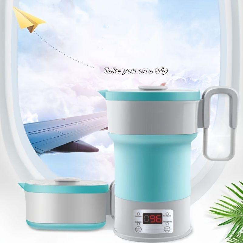Portable Folding Silicone Electric Kettle with Touch Control and Global Voltage Adapter (110V-220V)