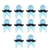 Set of 10Pcs Blue Alloy Bowknot Mustache Lapel Pin Brooch Formal Casual Outfit Enhancer Secure Fastener