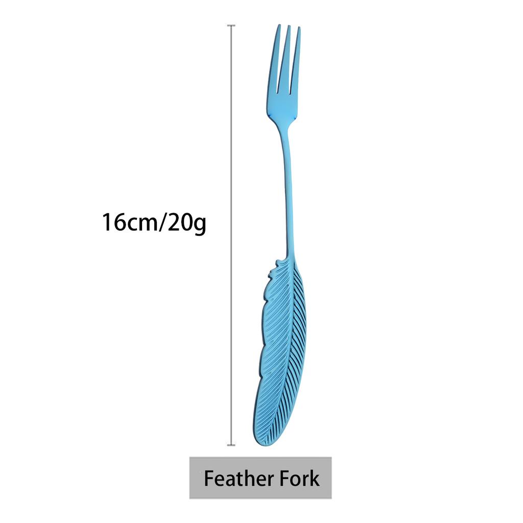 Bunte 304 Edelstahl Geschirr Gabel Kreative Feder Gabel Dessert Kuchen Obst Frok Kinder Mini Gabel Küche Besteck
