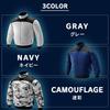 IRIS OHYAMA Long Size Cool Heatstroke Comfortable Heat Protection Fan-Powered Workwear, Sleeve, LL, Gray, Wear, Prevention, Fit, Air-Conditioned