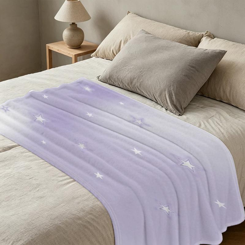 Lightweight Flannel Throw Blanket - Star Pattern, Soft & Cozy, Thin Throw for Home, Halloween & Christmas, Daily Comfort