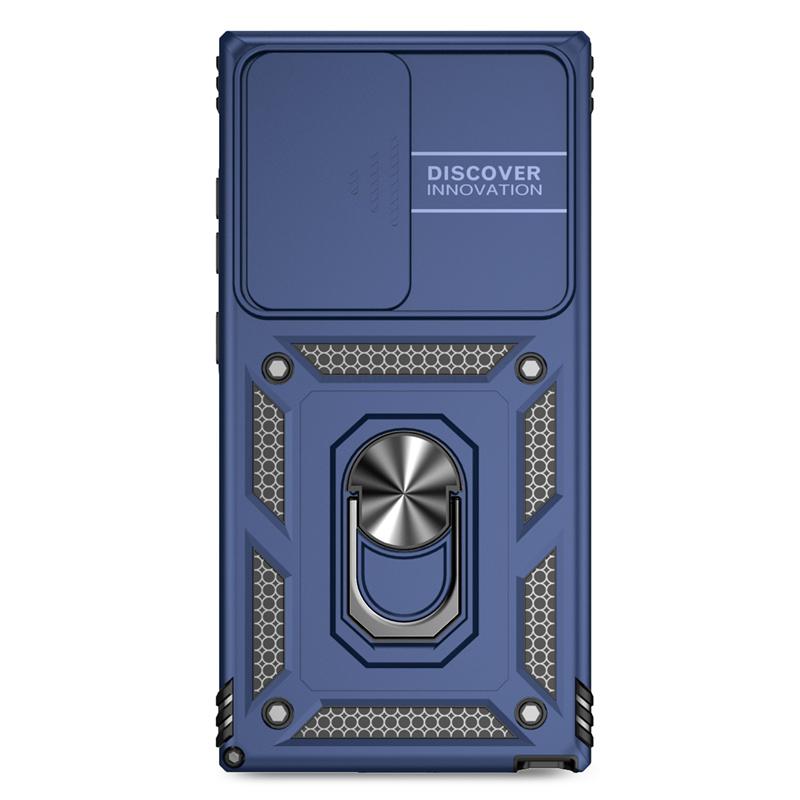 Armor Funda For Samsung Galaxy S22 Ultra 5G Case Slide Lens Protect Ring Stand Cover For Galaxy S22 + S 22 Plus Shockproof Coque