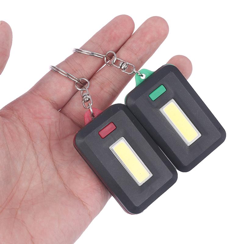 1Pcs Portable Mini Cob Led Keychain Flashlight Key Chain Torch Light Lamp