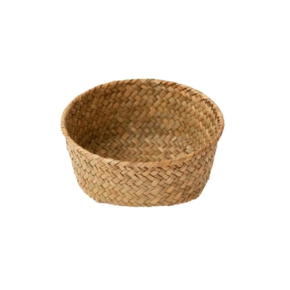 Imitation Rattan Rattan Storage Baskets Home Desktop Decoration Sundries Organizer Kitchen Storage Basket Vegetable Fruit