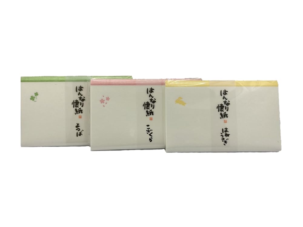Set of Three Elegant Kaishi (four-leaf, Cherry Blossom, and Winged Rabbit) (30 Sheets X 1 Tatami Mat Each)
