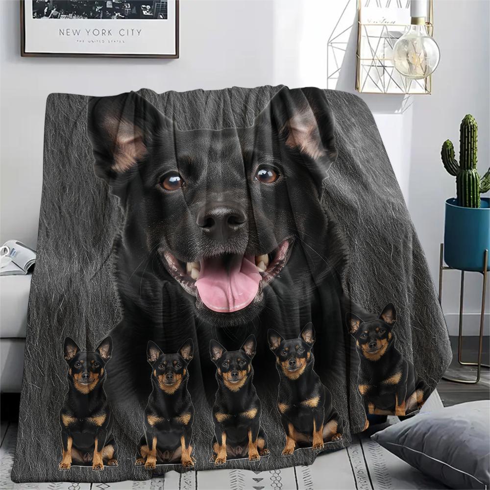 1Pc Sheepdog Siberian Husky Print Flannel Blanket, High Quality Comfortable for All Seasons, Home Decor, Warmth and Comfort, Perfect for Gifts