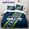 Seattle Seahawks Pattern Bedding Quilt Set  Home Decoration  Gift (1 * Duvet Cover + 2 * Pillowcase  Without Core).xwn